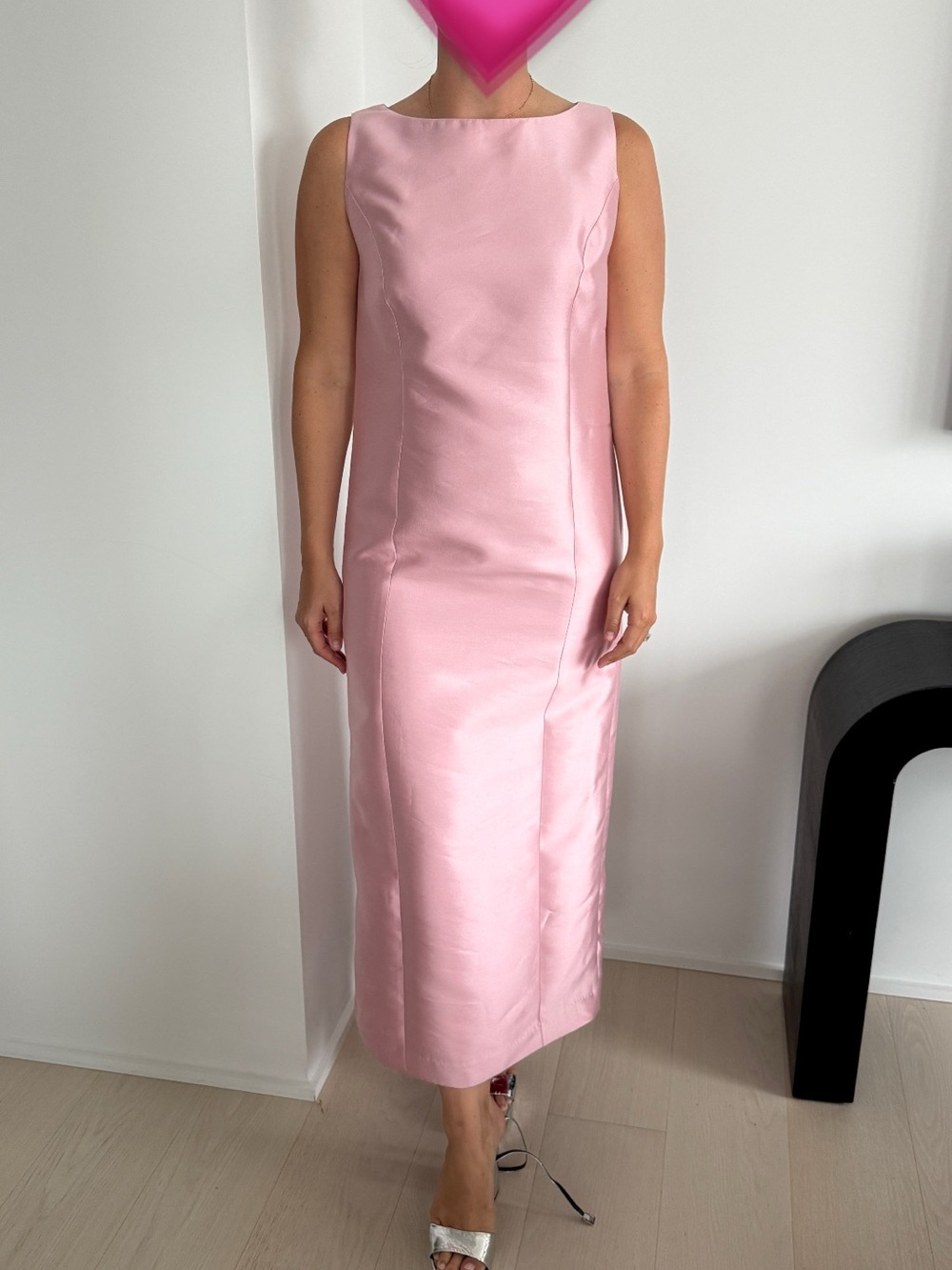 Custom Made Pink Silk Gown Made in France Size 10-12